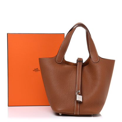 Hermes Taurillon Clemence Picotin Lock 18 PM Gold 10 of 10