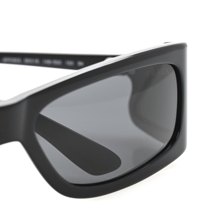 Prada Acetate Rectangular Sunglasses SPR B03 Black 7 of 7
