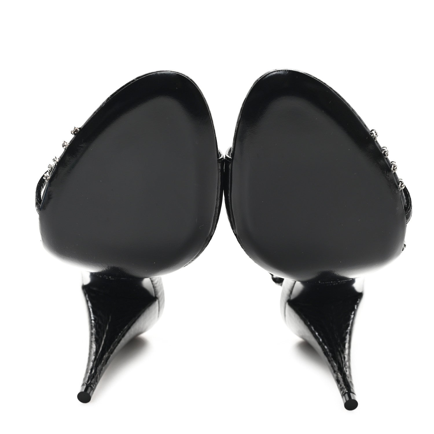 Saint Laurent Ayers Chain Sexy 100 Sandals 39.5 Black 6 of 9