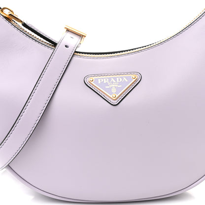 Prada Soft Calfskin Arque Shoulder Bag Glicine 8 of 10