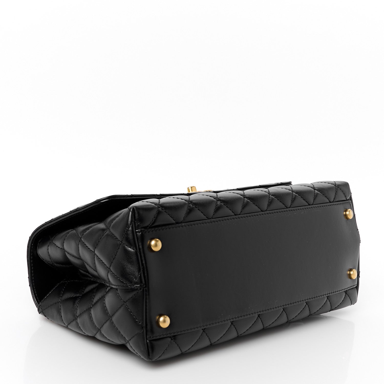 Chanel Calfskin Quilted Small Coco Chain Handle Flap Black 4 of 11