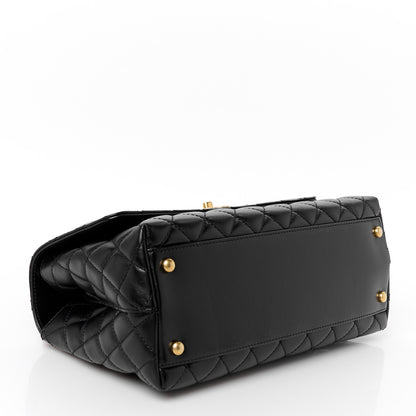Chanel Calfskin Quilted Small Coco Chain Handle Flap Black 4 of 11