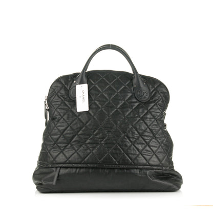Chanel Coated Canvas Quilted Large Garment Travel Bag Black 1 of 8
