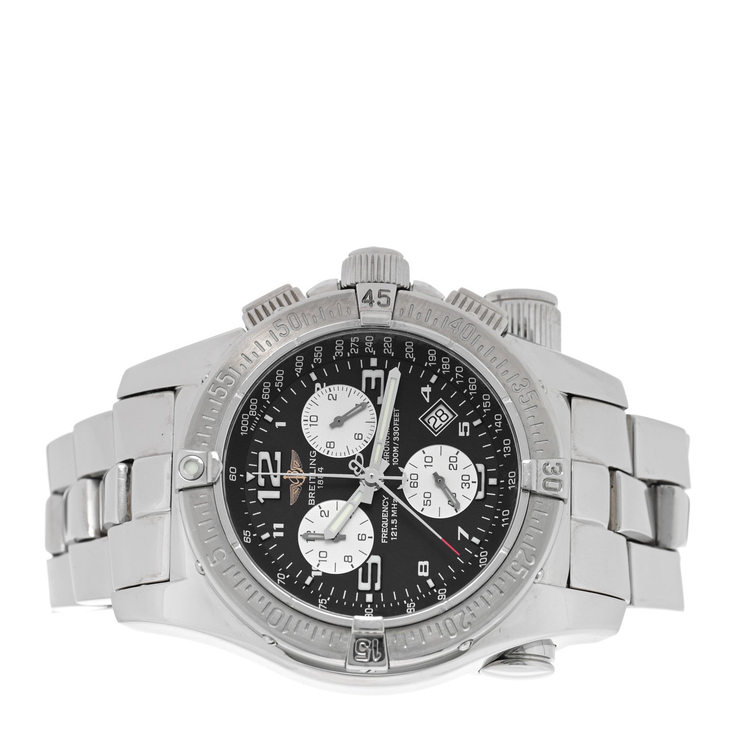 Breitling Stainless Steel 45mm Emergency Mission Chronograph Quartz Watch Black A73321 2 of 6