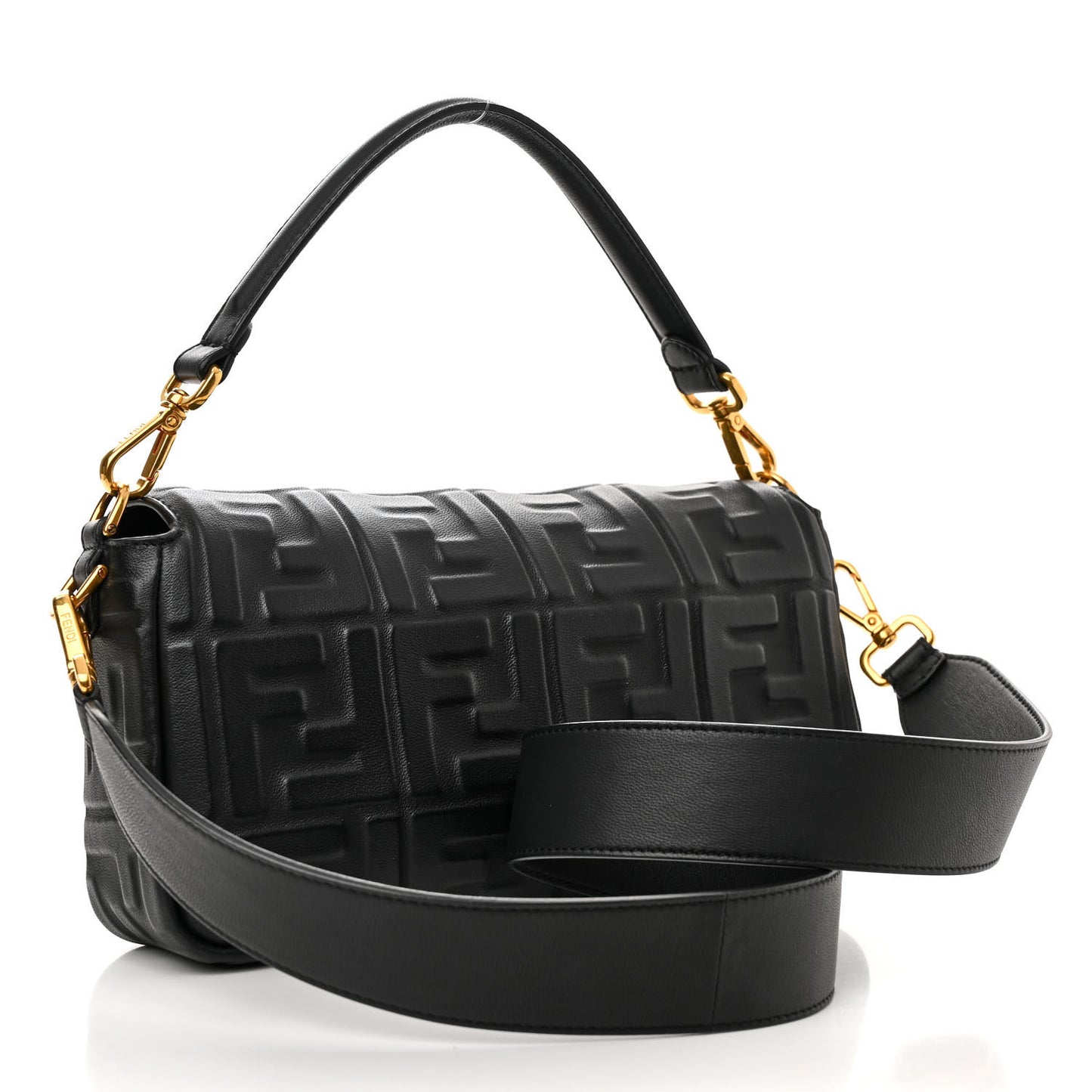 Nappa FF 1974 Embossed Baguette Black