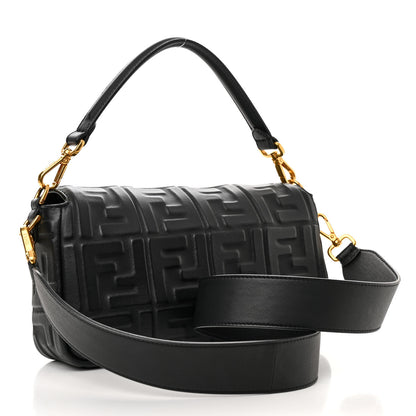 Fendi Nappa FF 1974 Embossed Baguette Black 3 of 10