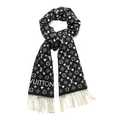 Louis Vuitton Cashmere Monogram Game On Scarf Black 1 of 3