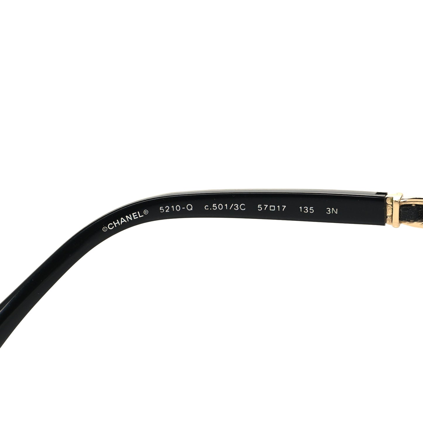 Acetate Lambskin Chain Square Sunglasses 5210-Q Black
