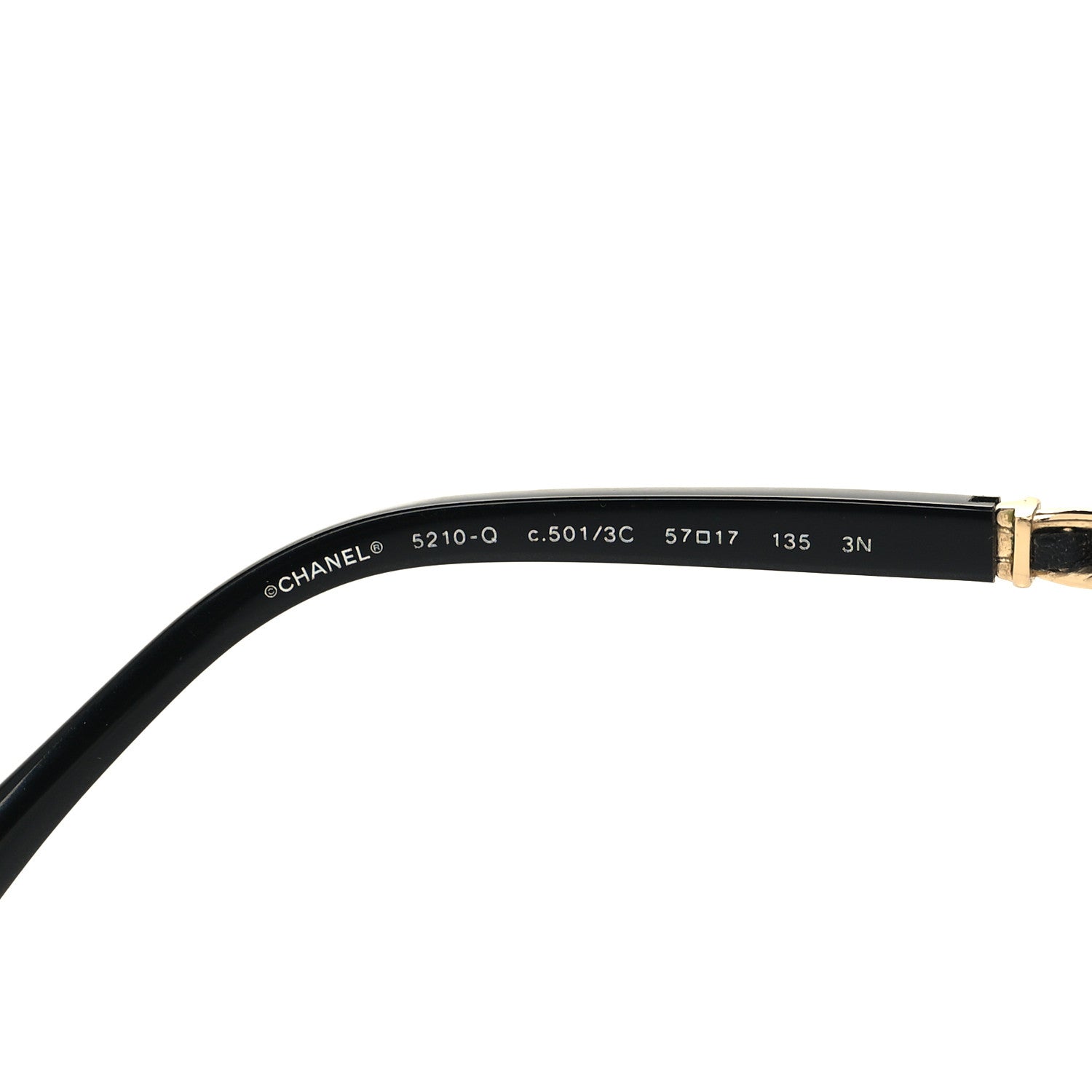 Chanel Acetate Lambskin Chain Square Sunglasses 5210-Q Black 5 of 7