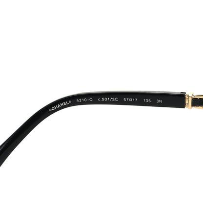 Chanel Acetate Lambskin Chain Square Sunglasses 5210-Q Black 5 of 7