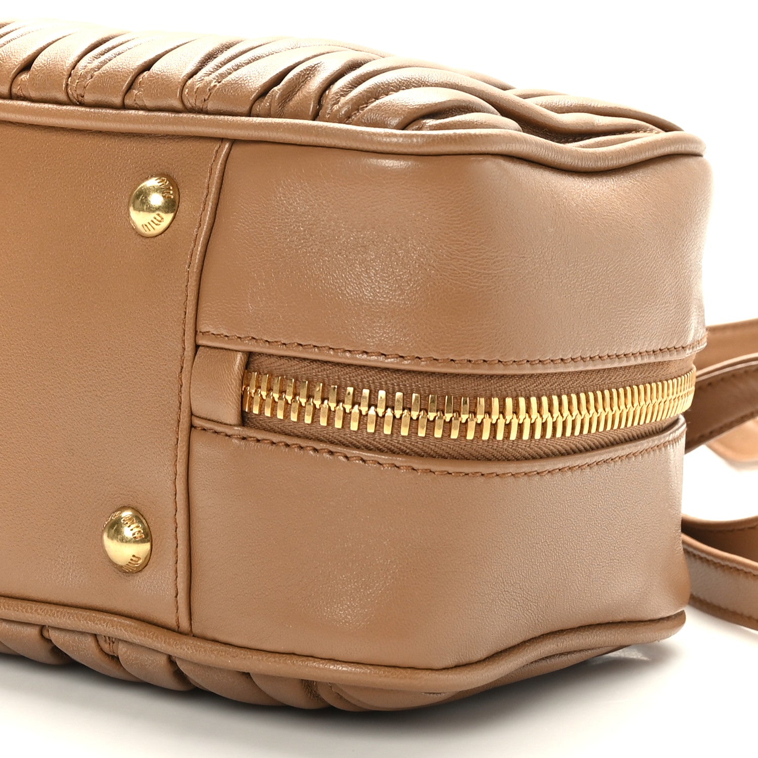 Miu Miu Nappa Matelasse Large Arcadie Top Handle Bag Caramel 8 of 8