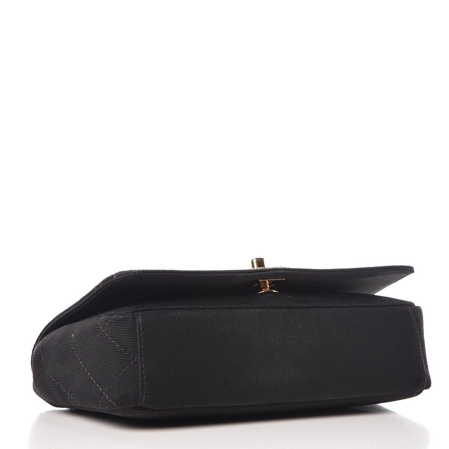 Grosgrain Satin Quilted Small Vintage Mademoiselle Flap Black