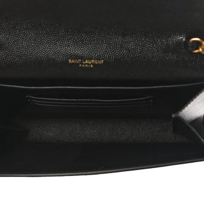 Saint Laurent Grain De Poudre Monogram Cassandra Chain Wallet Black 5 of 10