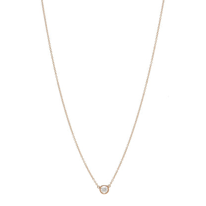 Tiffany 18K Rose Gold Diamond .25ct Elsa Peretti Diamonds by the Yard Pendant Necklace 1 of 12