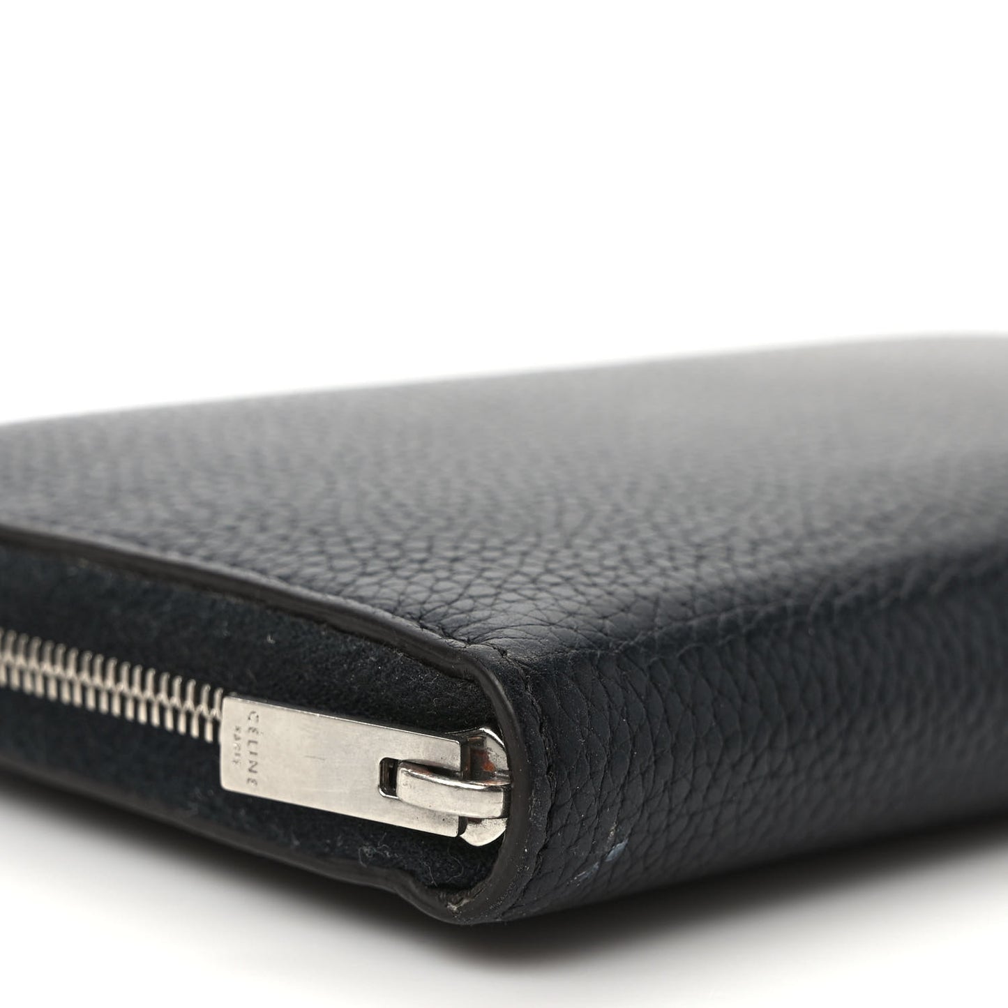 Calfskin Large Zip Around Multifunction Wallet Black Citron