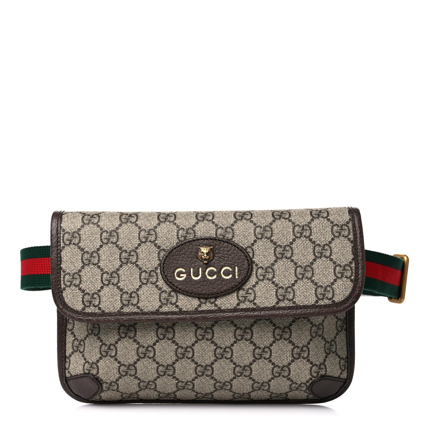 GG Supreme Monogram Neo Vintage Web Belt Bag Brown