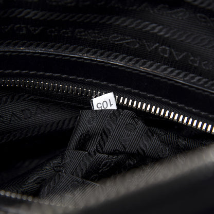 Prada Tessuto Nylon Box Calf Bowling Bag Black 10 of 11