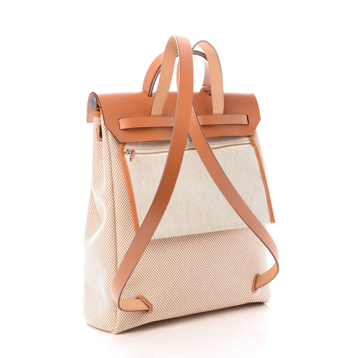 Hermes Vache Hunter Criss Viking Herbag a Dos Retourne Backpack Ecru Beige Naturel 4 of 11