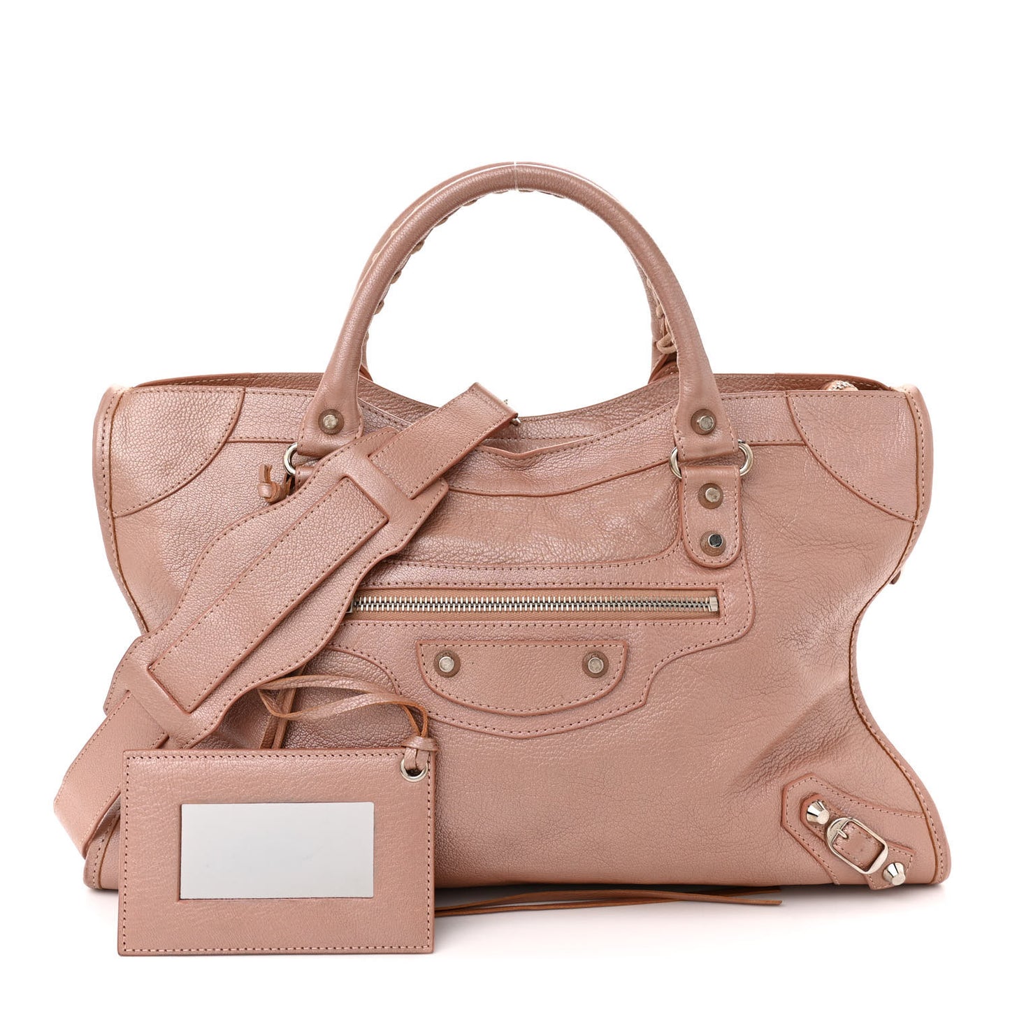 Pearlescent Goatskin Classic Palladium Hardware City Rose Rose Light