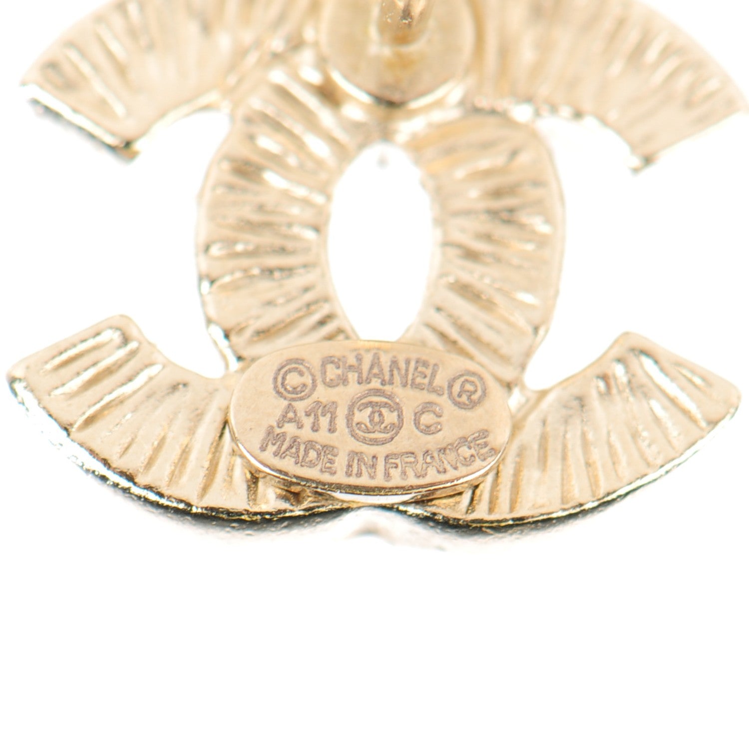 Chanel Crystal CC Earrings Gold 4 of 5
