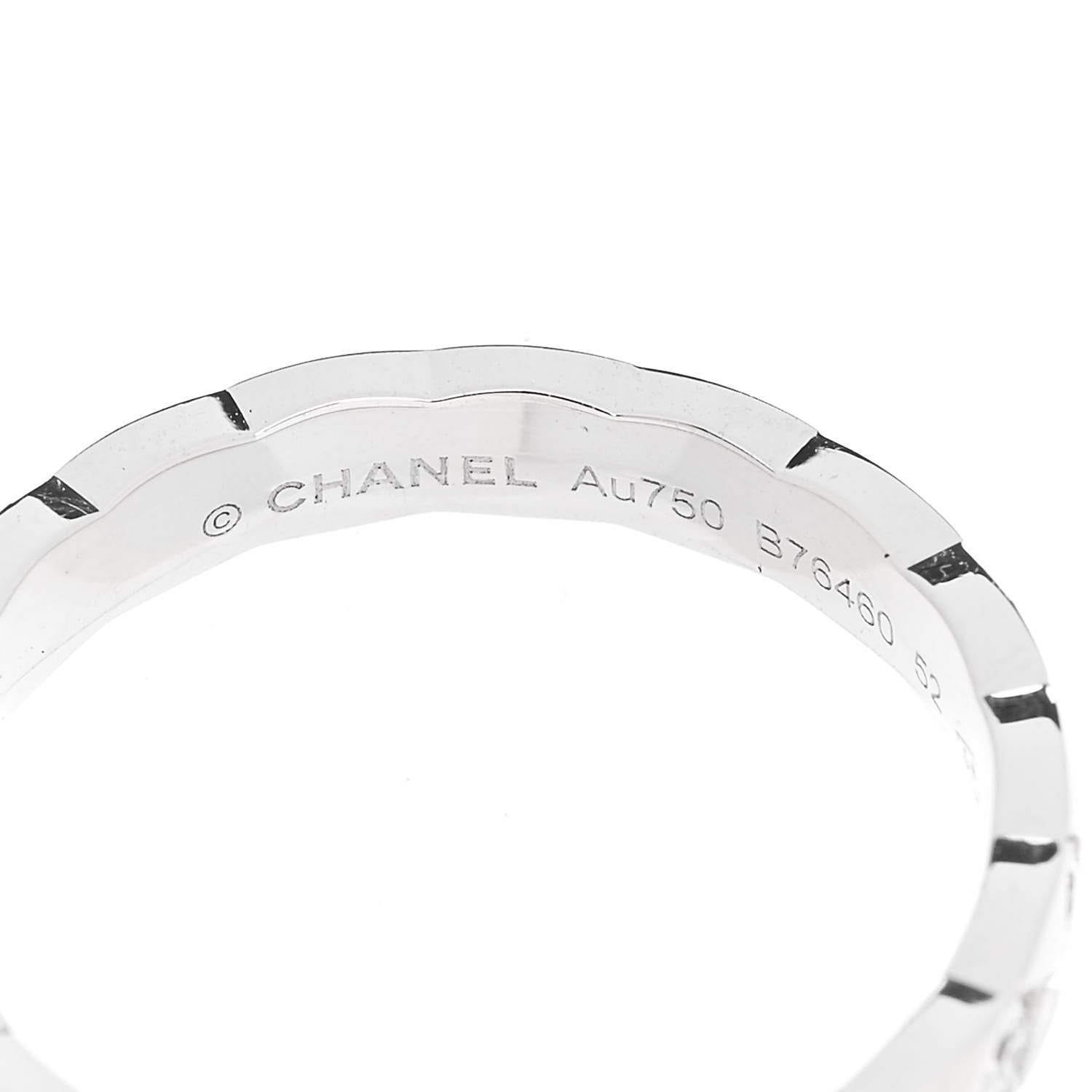 Chanel 18K White Gold Diamond Mini Coco Crush Ring 52 6 4 of 6