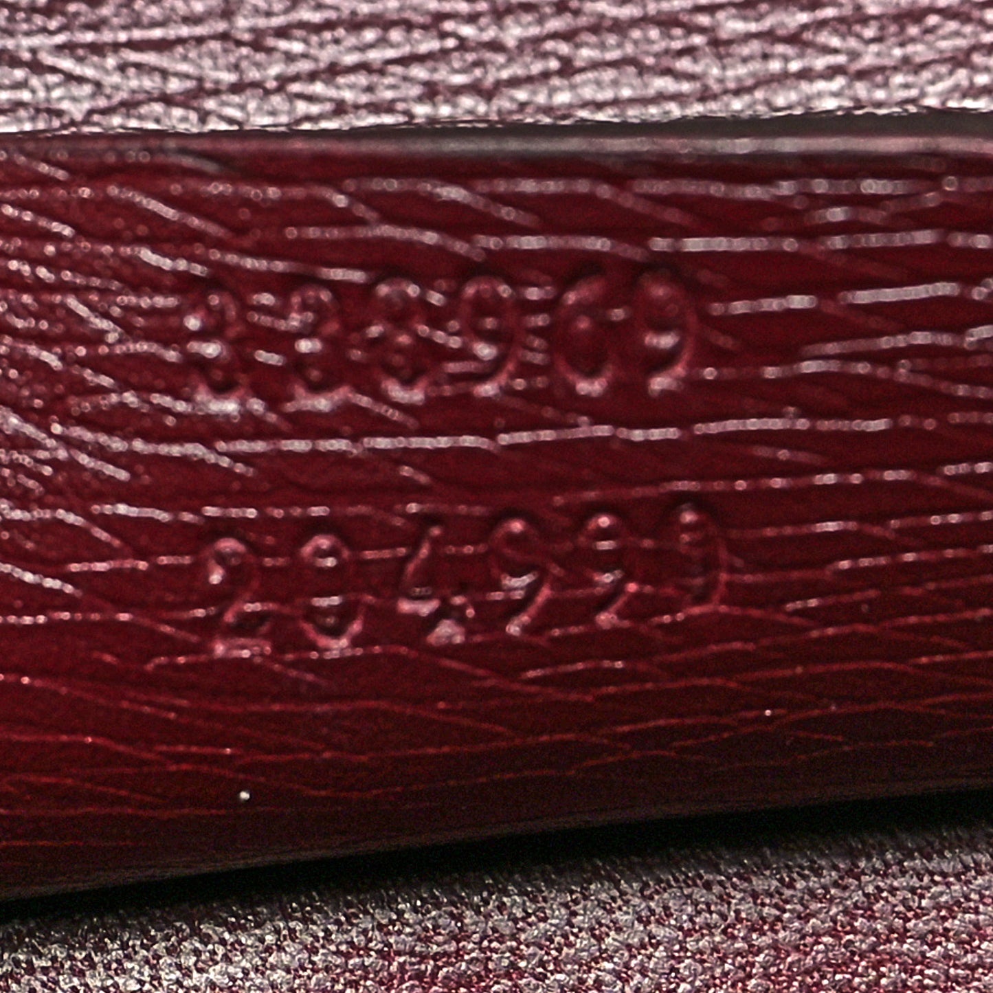 Textured Calfskin Heartbeat Print Clutch New Wine