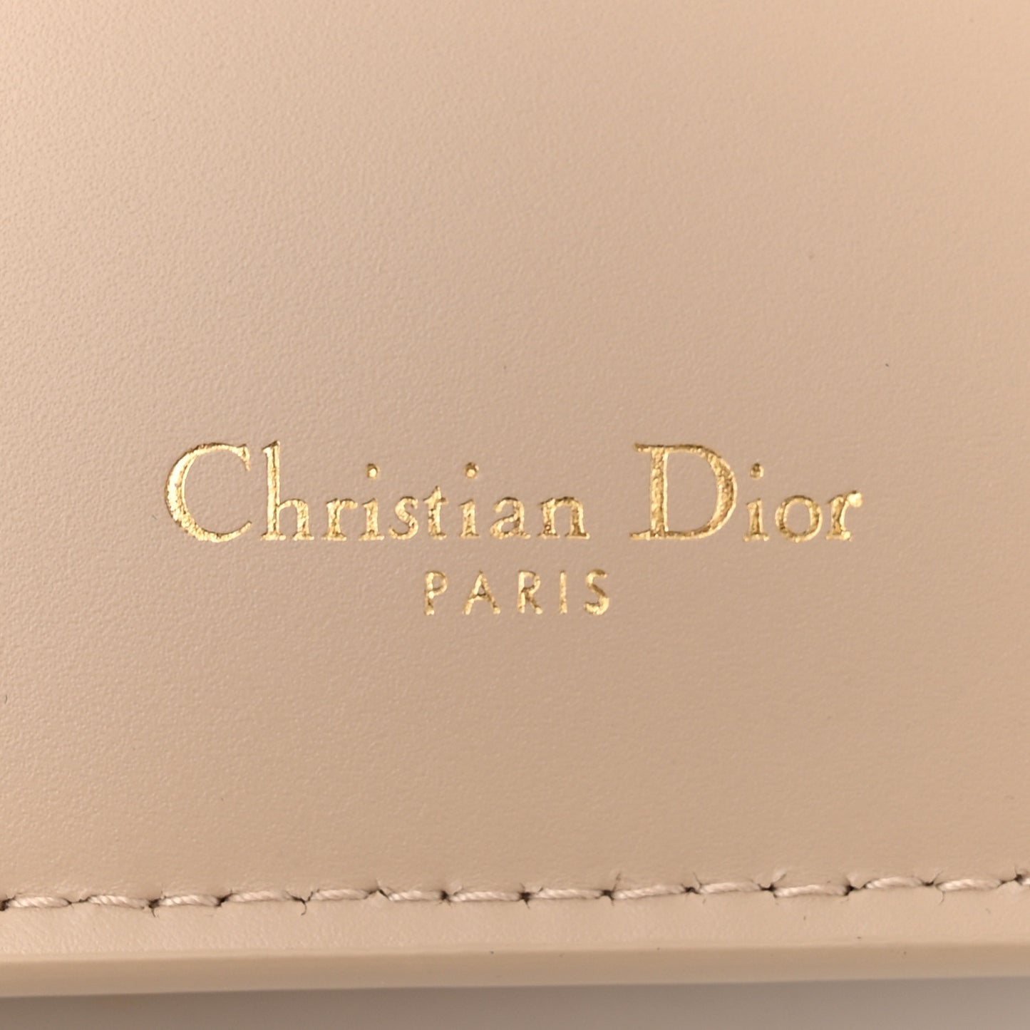 Calfskin CD Signature Clutch Caramel Beige