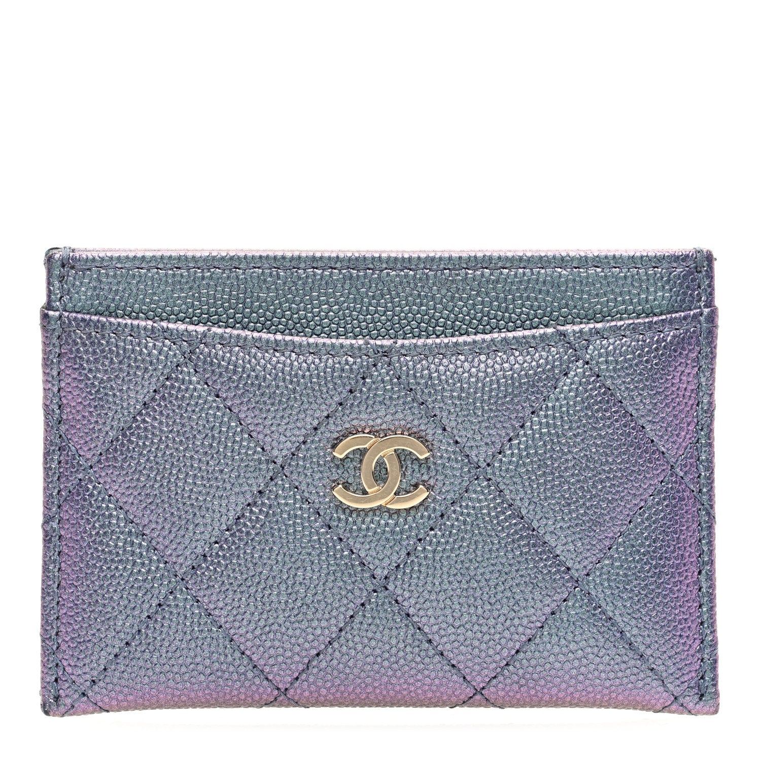 Chanel Iridescent Caviar Quilted Card Holder Dark Blue 1 of 7