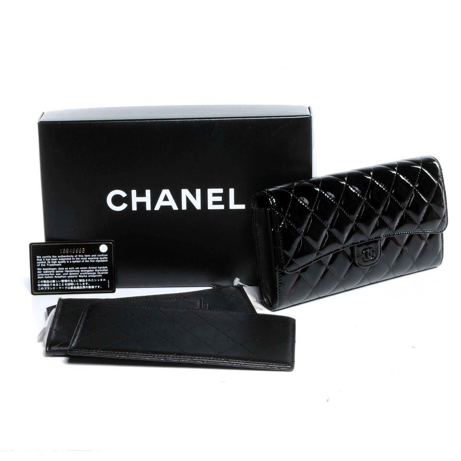Chanel Patent Quilted Travel Wallet Black 6 of 11