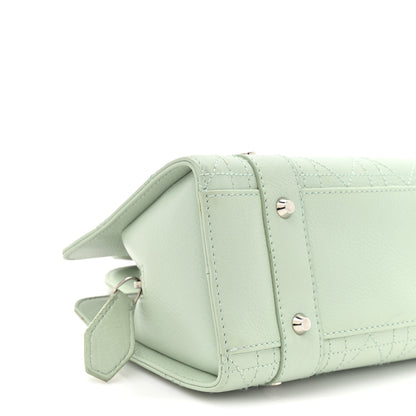 Christian Dior Calfskin Cannage Stitched Small East West Lady Dior Mint Green 10 of 15