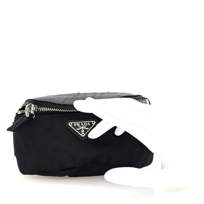 Prada Re-Nylon Travel Saffiano Metal Triangle Logo Mini Arm Pouch Black 2 of 5