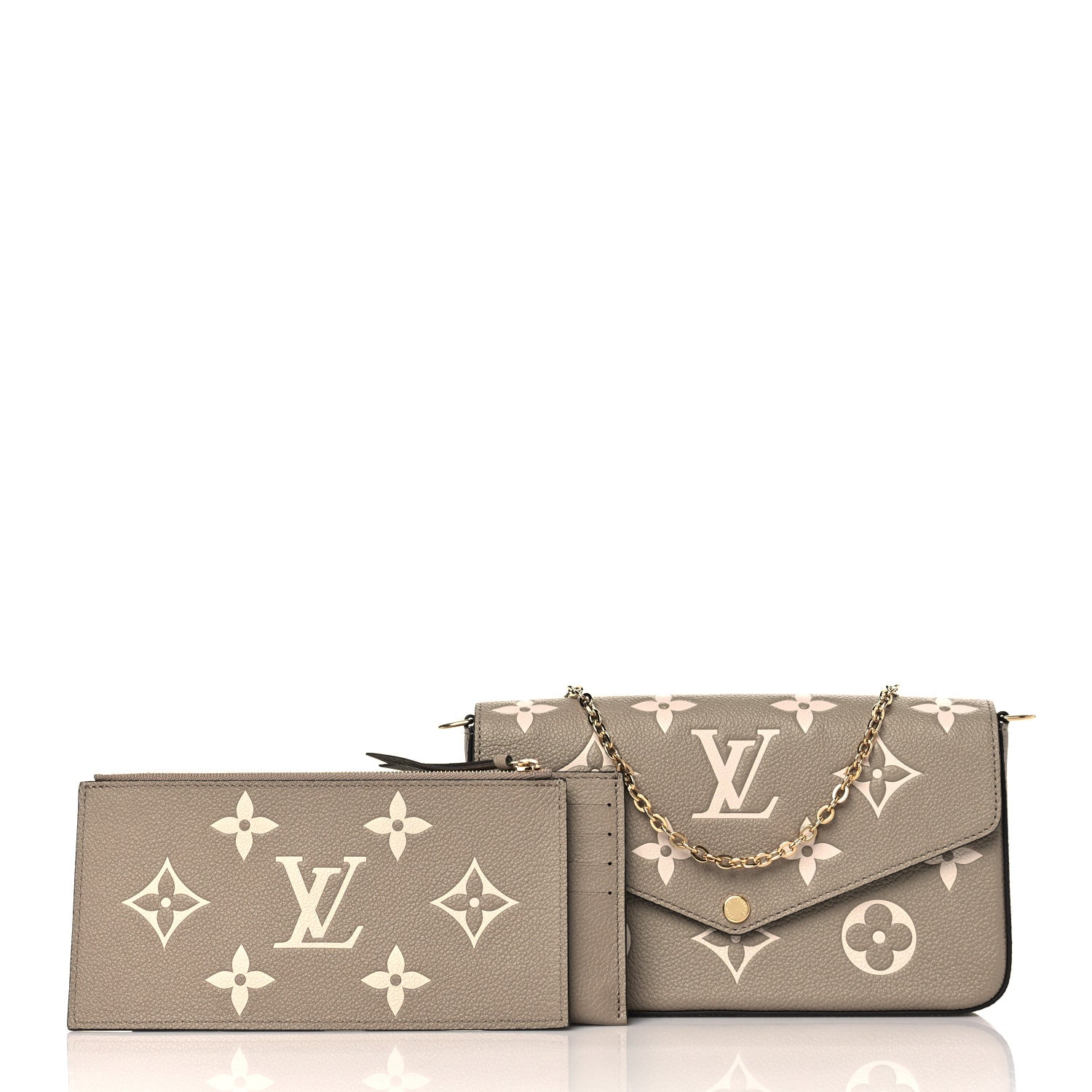 Louis Vuitton Empreinte Monogram Giant Felicie Pochette Tourterelle Creme 1 of 10