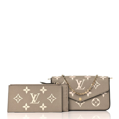 Louis Vuitton Empreinte Monogram Giant Felicie Pochette Tourterelle Creme 1 of 10