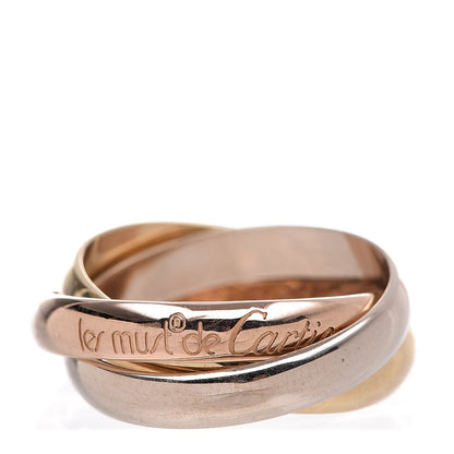 Cartier 18K Pink Yellow White Gold Small Les Must De Trinity Ring 52 6 1 of 5