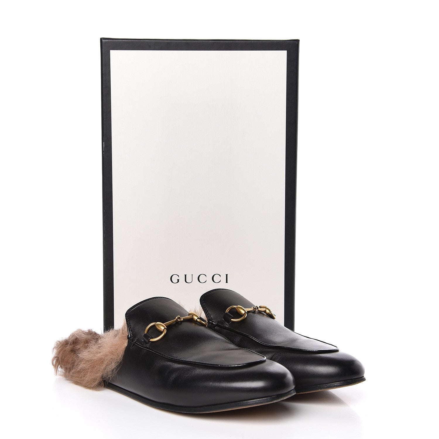 Gucci Calfskin Fur Womens Princetown Slippers 38 Black 8 of 8