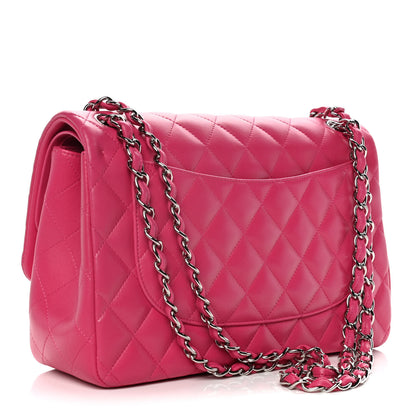 Chanel Lambskin Quilted Jumbo Double Flap Dark Pink 2 of 10