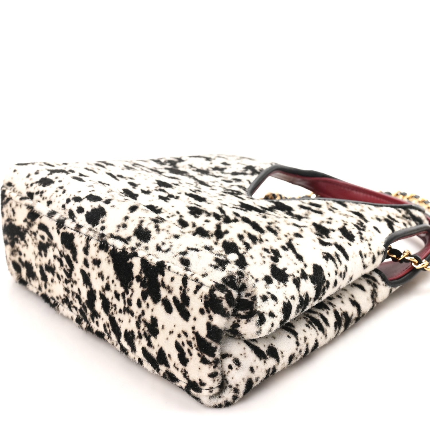 Chanel Pony Hair Printed Chic Lady Small Shopping Tote White Black 10 of 10