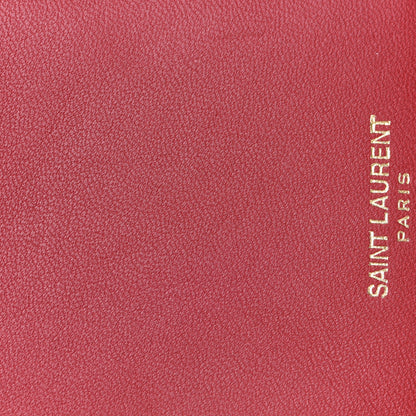 Saint Laurent Patent Matelasse Monogram Vicky Zip Around Card Holder Rouge Eros 9 of 12