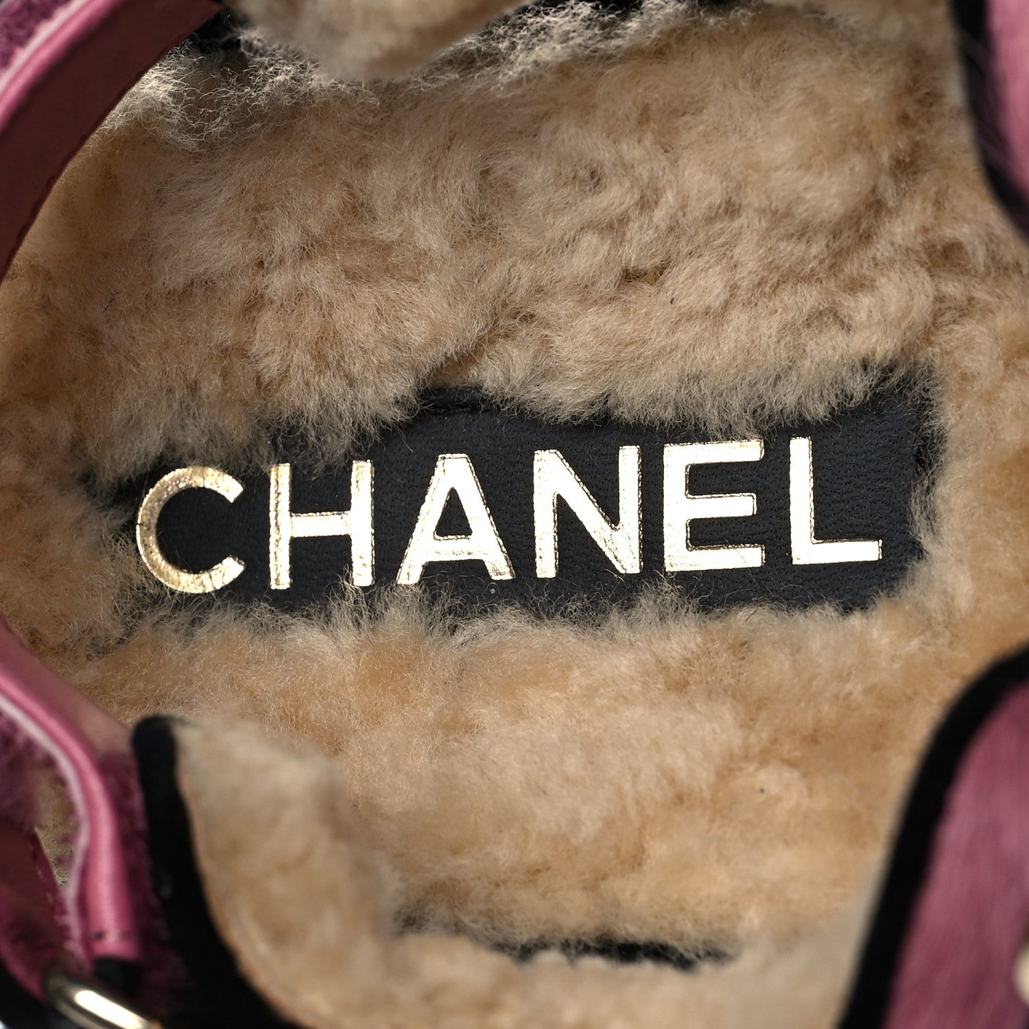 Chanel Calfskin Hair Suede Shearling Dad Sandals 36.5 Pink Black 8 of 8