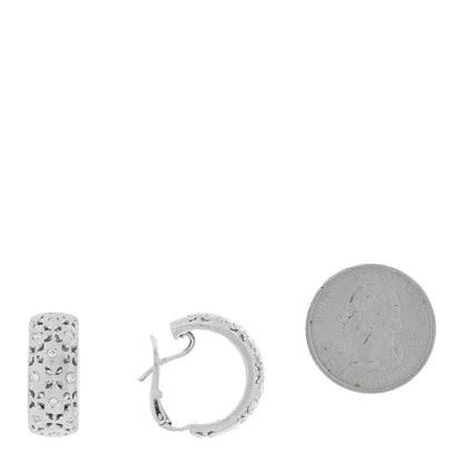 Roberto Coin 18K White Gold Diamond Granada Hoop Earrings 2 of 4