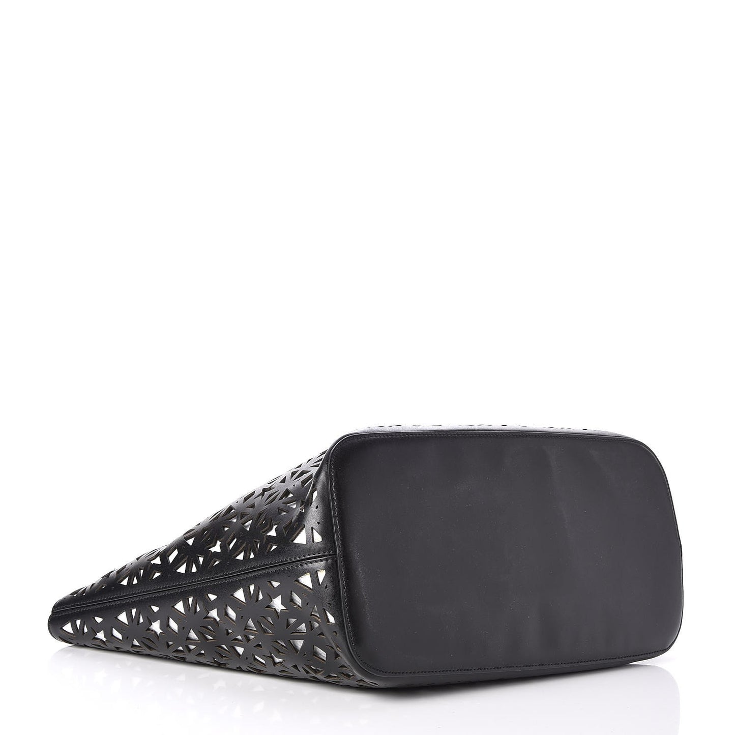 Calfskin Lazer Cut Medium Antigona Tote Black White
