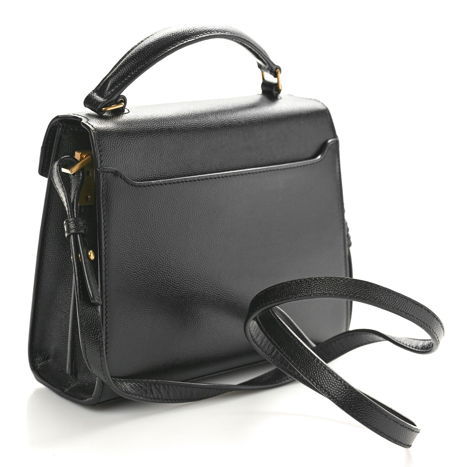 Saint Laurent Grain de Poudre Mini Classic Monogram Cassandra Top Handle Black 2 of 10