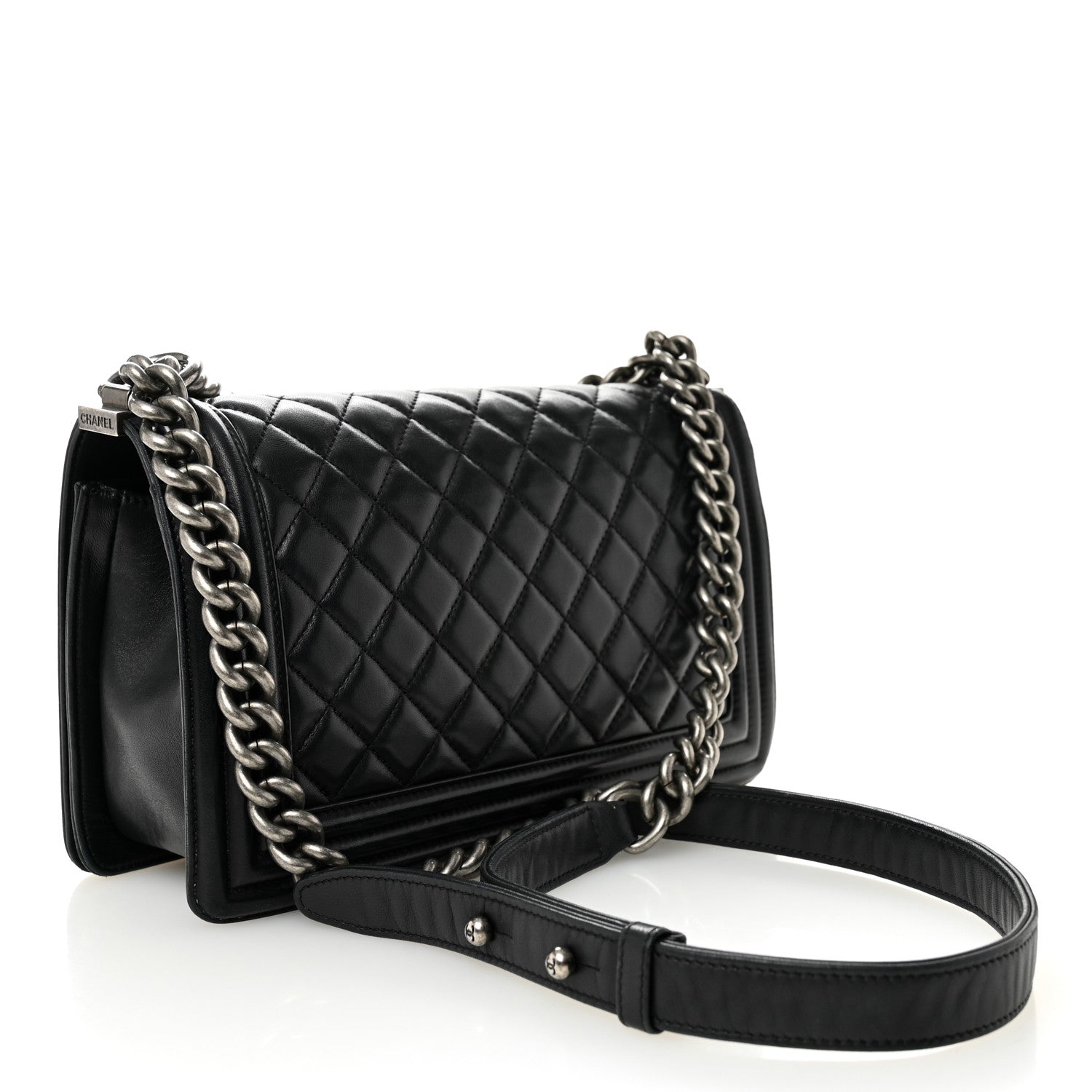 Chanel Lambskin Quilted Medium Boy Flap Black 3 of 10