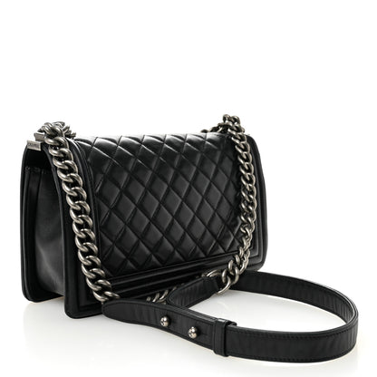 Chanel Lambskin Quilted Medium Boy Flap Black 3 of 10