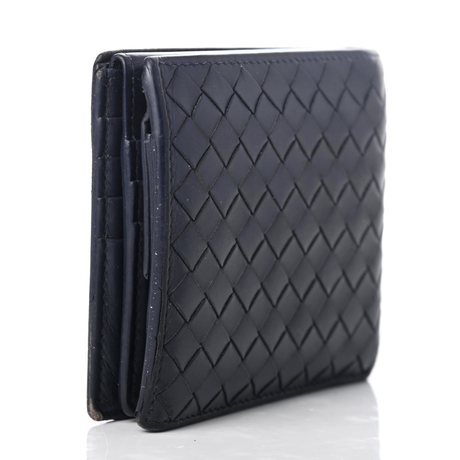 Bottega Veneta Nappa Intrecciato Bi-Fold Wallet Blue 3 of 9