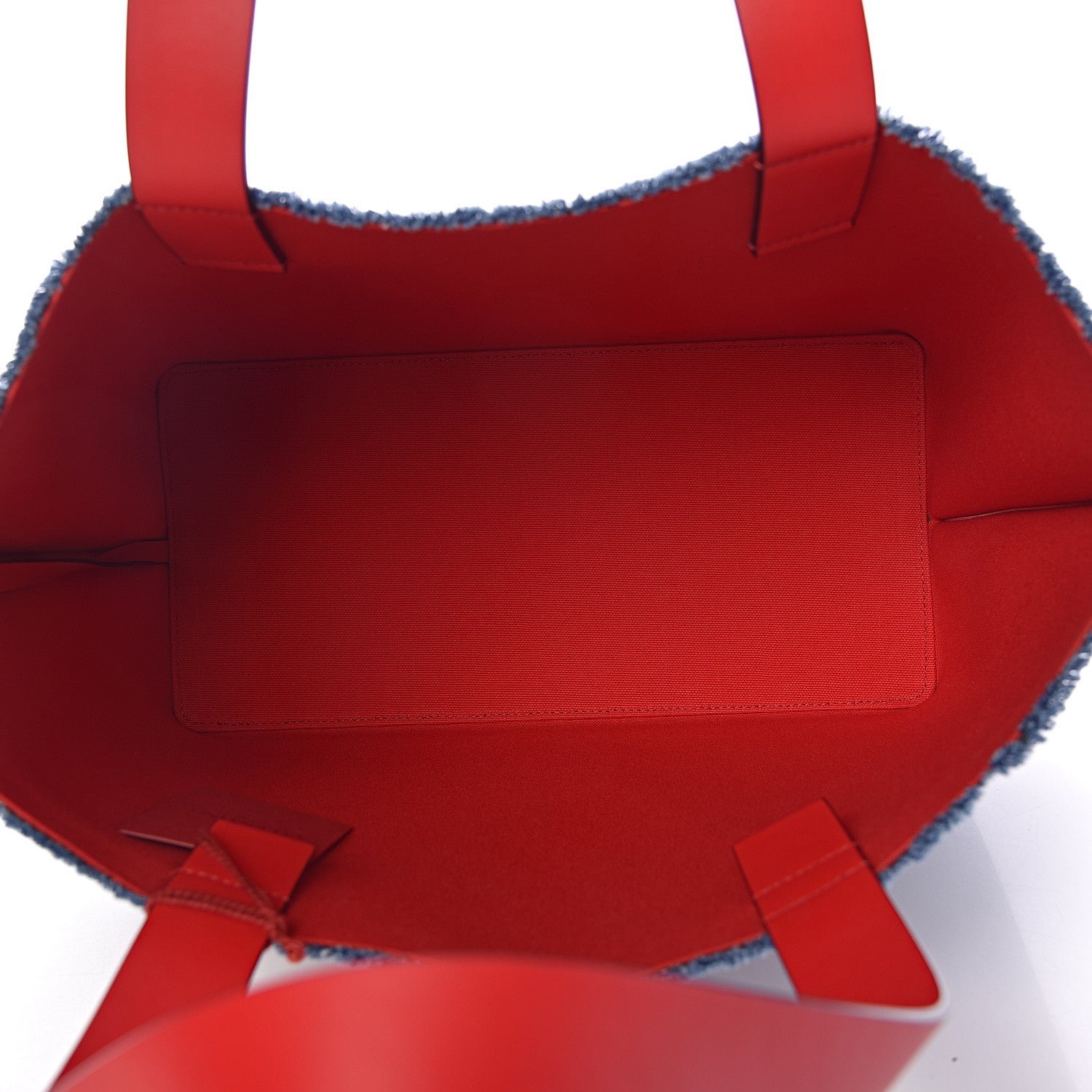 Valentino Garavani Denim Small Escape Tote Blue Red 6 of 11