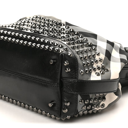 Burberry Nylon Beat Check Studded Hobo Black 9 of 9