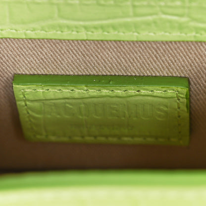 Jacquemus Calfskin Crocodile Embossed Le Chiquito Light Green 6 of 9
