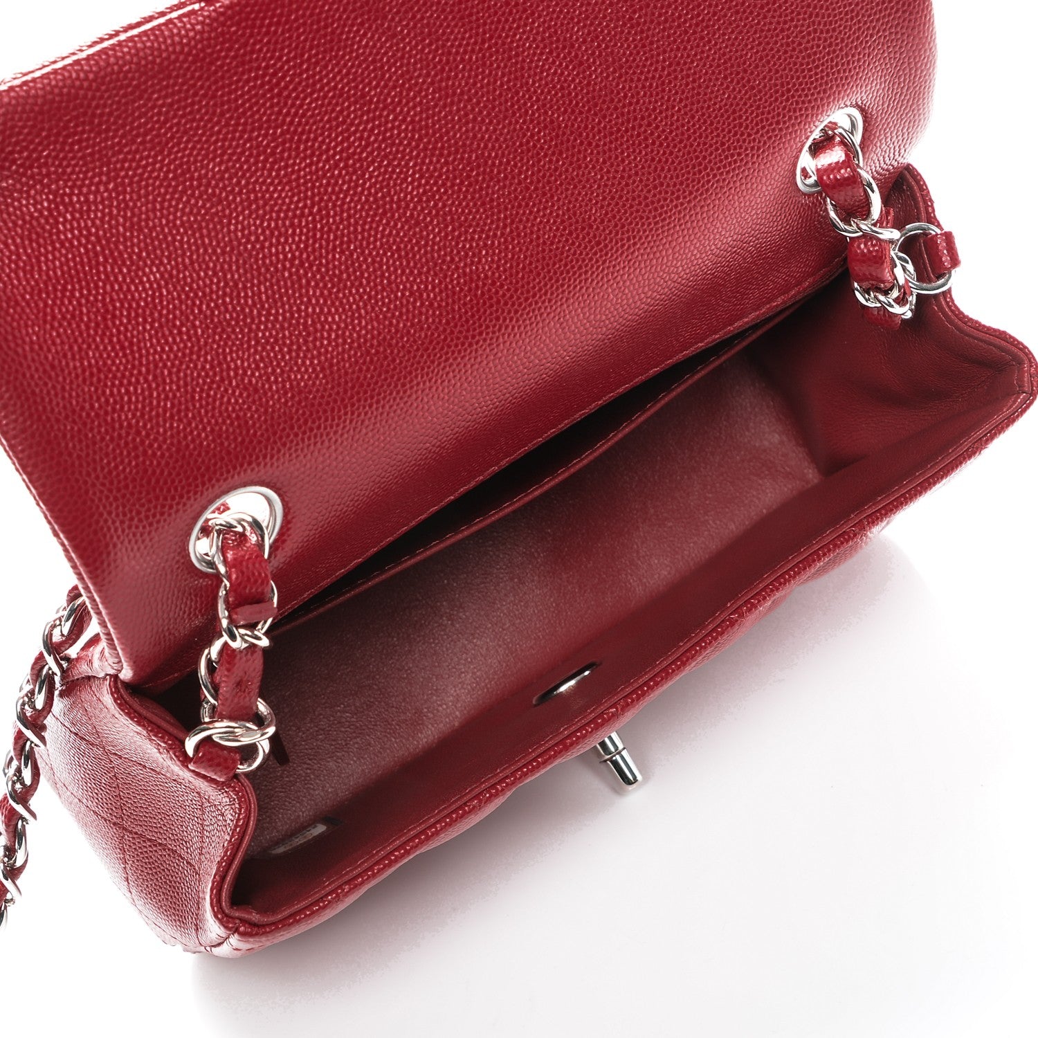 Chanel Caviar Quilted Mini Rectangular Flap Red 5 of 7