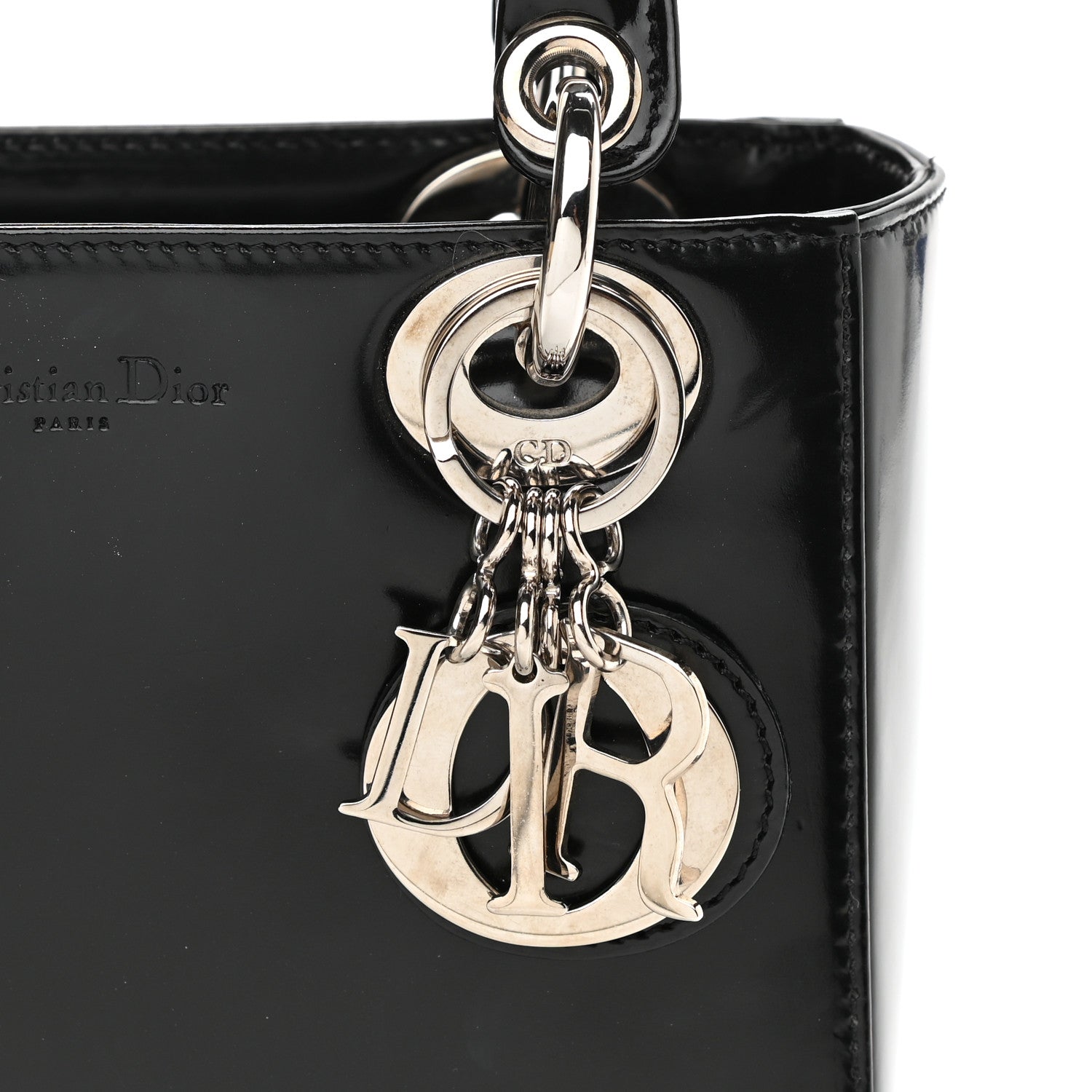 Christian Dior Glazed Calfskin Mini Lady Dior Black 8 of 11